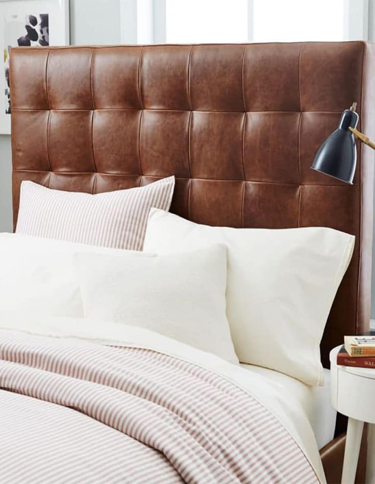 Brown Leather Headboard Dubai