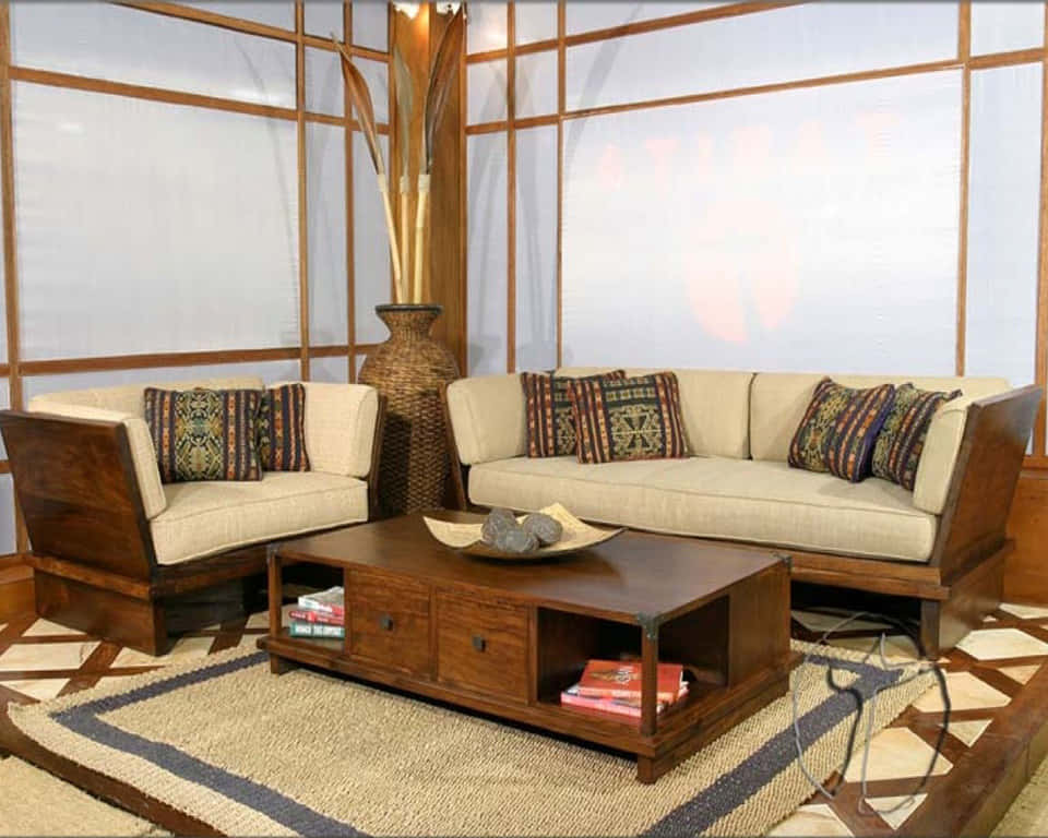 Wooden Corner Sofa Set in UAE