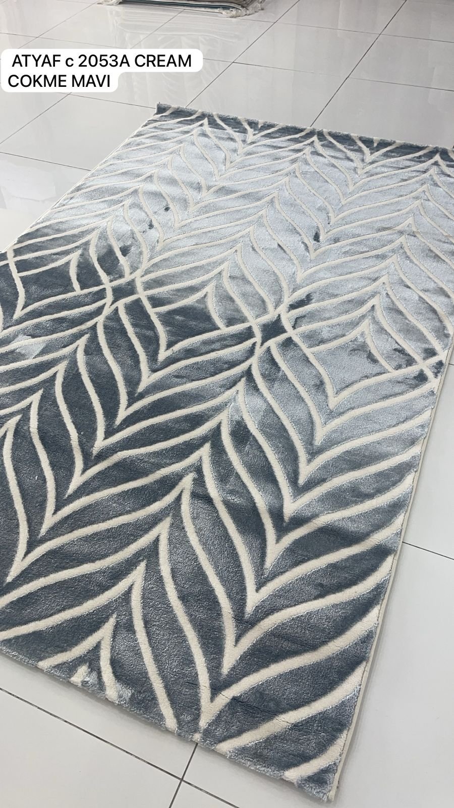 A Rug - Soft Cream Blue | Atyar C 2053