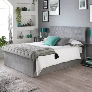 Chesterfield Kingsize Ottoman Bed – Grey