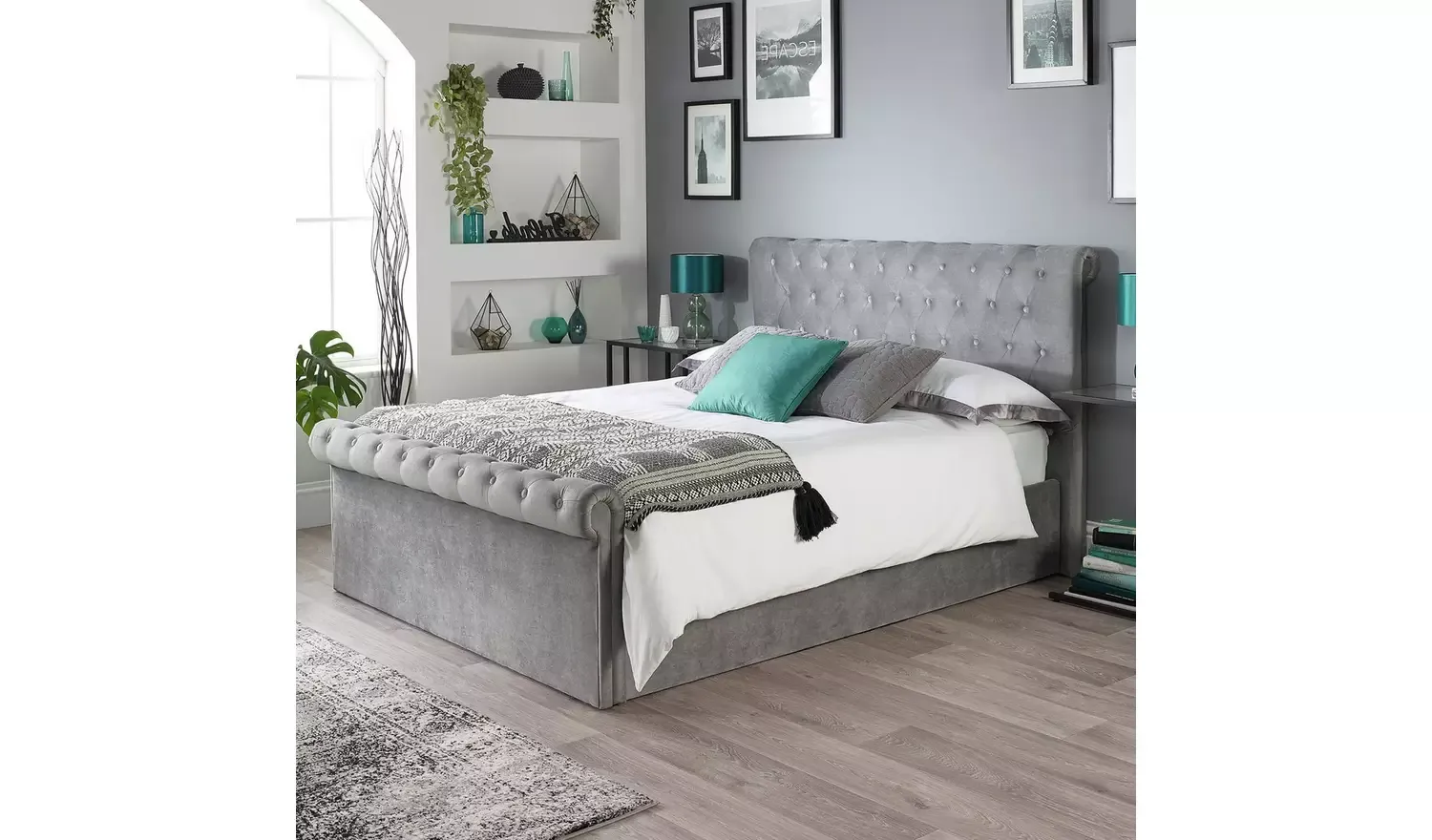 Chesterfield Kingsize Ottoman Bed – Grey