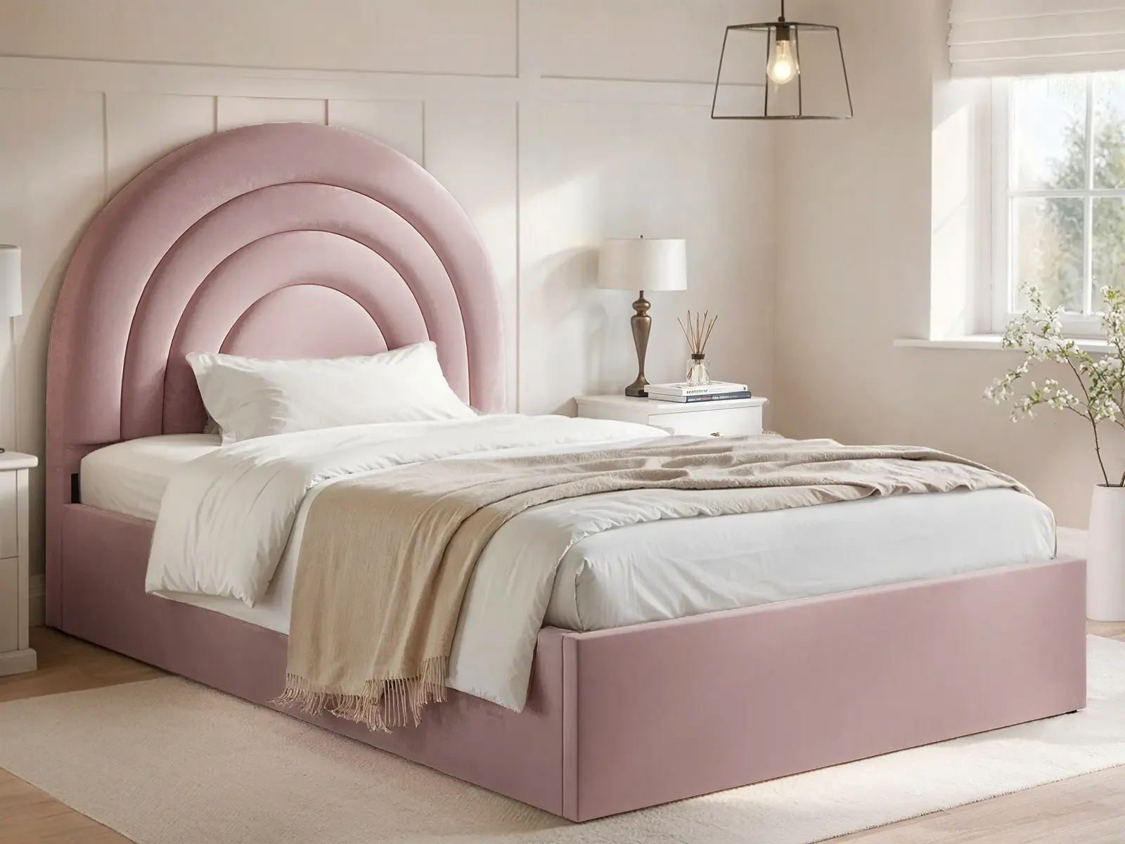 Flair Ava Small Double Fabric Ottoman Bed